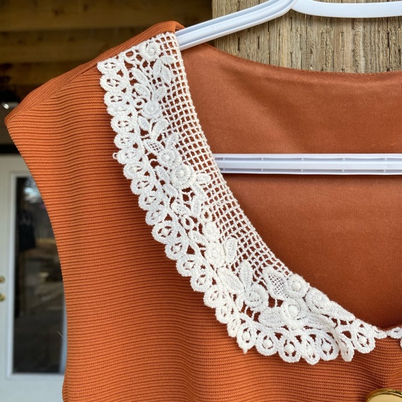 Orange cottagecore dress - Picture 2 of 8